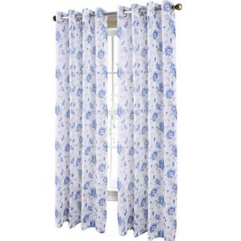 Meadow Grommet Metallic Sheer Printed Doily Curtain Panel