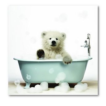 COURTSIDE MARKET Animal Scenes Polar Bear Framed Canvas Wall Art