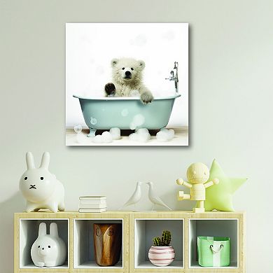 COURTSIDE MARKET Animal Scenes Polar Bear Framed Canvas Wall Art