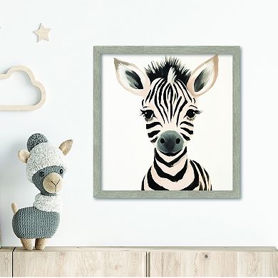 COURTSIDE MARKET Artful Creation Zebra Framed Canvas Wall Art