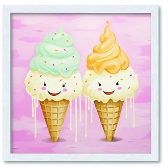 COURTSIDE MARKET Artful Ice Cream Framed Canvas Wall Art