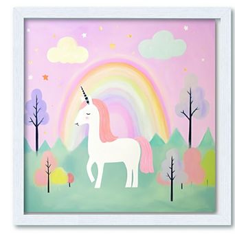 COURTSIDE MARKET Unicorn Dreams Framed Canvas Wall Art
