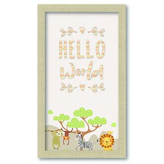 COURTSIDE MARKET Hello World Jungle Framed Canvas Wall Art