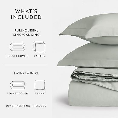 Urban Loft's 3Pc Brushed Cotton Duvet Cover Set - Vintage Washed for Extra Softness - Sateen Weave