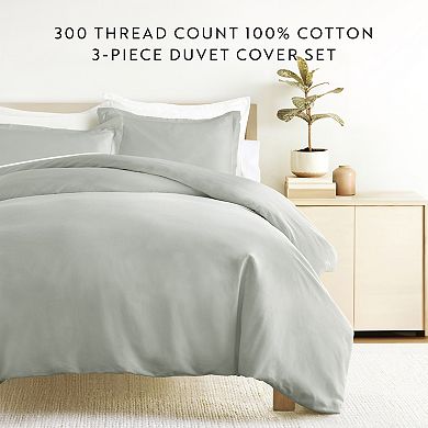 Urban Loft's 3Pc Brushed Cotton Duvet Cover Set - Vintage Washed for Extra Softness - Sateen Weave