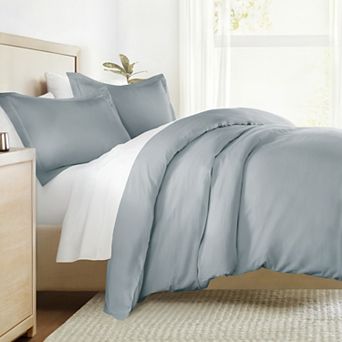 Urban Loft's 3 pc Brushed Cotton Duvet Cover Set - Vintage Washed for Extra Softness - Sateen Weave