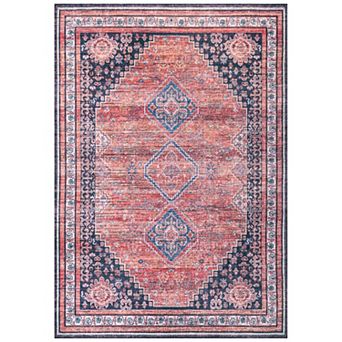 Dalyan Geometric Medallions Machine-Washable Area Rug