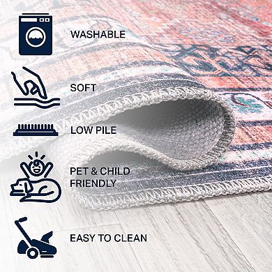 Dalyan Geometric Medallions Machine-Washable Area Rug