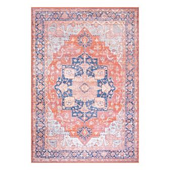 Maris Ornate Medallion Machine-Washable Area Rug