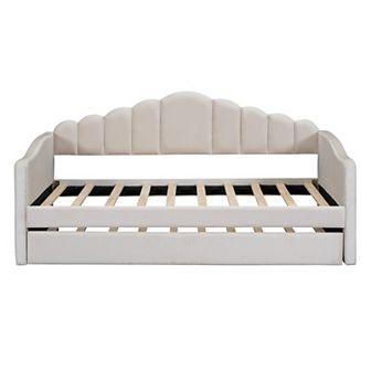 Merax Twin size Upholstered Daybed with Trundle