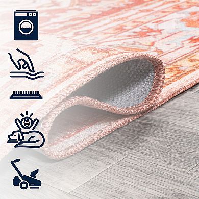 Asa Ornate Medallion Machine-Washable Area Rug