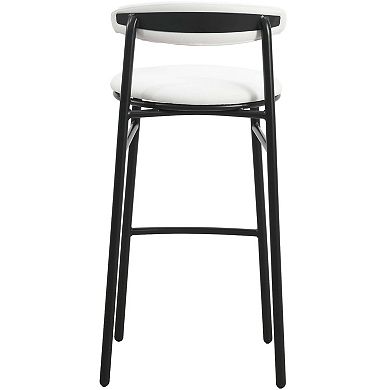 Upholstered Leather Bar Stool Accent Kitchen Chair Lume Collection Set of 2