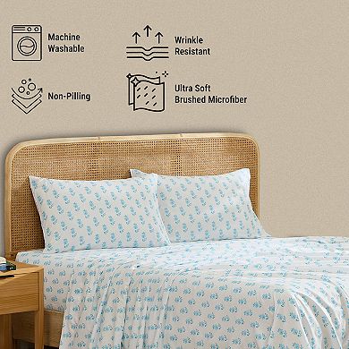 HLC.ME Floral Multi Piece Bed Sheets Set - Soft & Wrinkle Resistant - Beds up to 15 Inches Deep