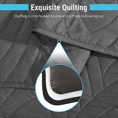 HLC.ME Weston - 3 Piece Soft Quilt Set, Lightweight Interlocked Machine Washable Bedspread Coverlet