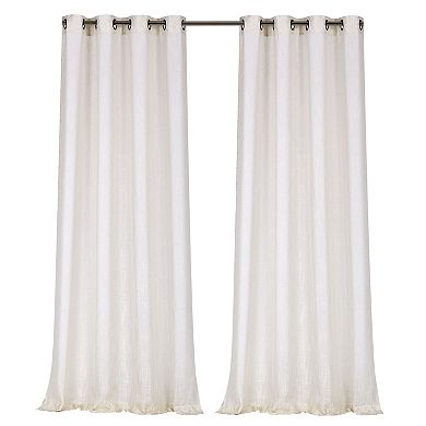 Kate Aurora 2 Piece Silver Sparkly Semi Sheer Trellis Quatrefoil Grommet Top Window Curtain Panels