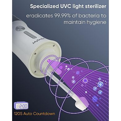 MySmile LP221 Cordless Water Flossers for Teeth , 335ML Water Tank with 4 Modes 8 Jet Tips