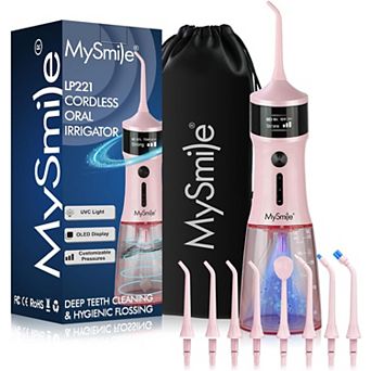 MySmile LP221 Cordless Water Flossers for Teeth , 335ML Water Tank with 4 Modes 8 Jet Tips