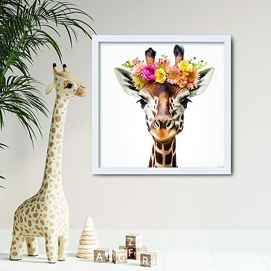 COURTSIDE MARKET Sweet Giraffe Framed Canvas Wall Art
