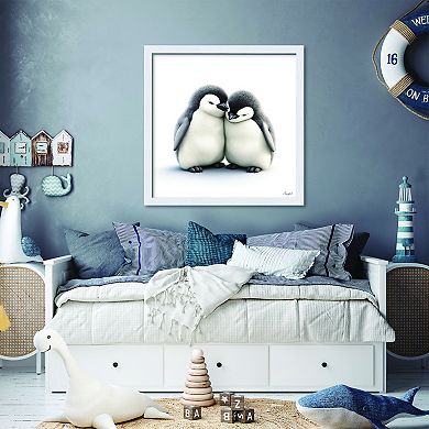 COURTSIDE MARKET Penguin Pals Framed Canvas Wall Art