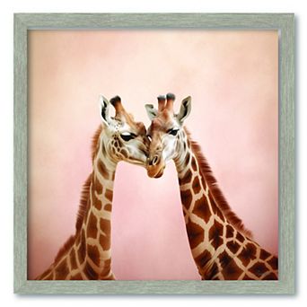 COURTSIDE MARKET Giraffe Friends Framed Canvas Wall Art