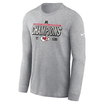 Men's Nike Kansas City Chiefs 2024 AFC Champions Locker Room Trophy Collection Long Sleeve Graphic Tee