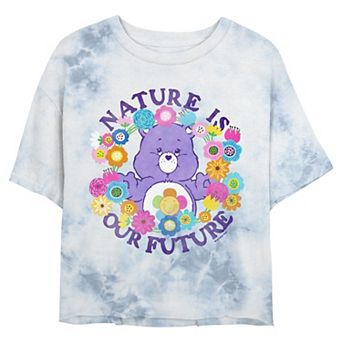 Juniors' Care Bears Harmony Bear Nature Is Our Future Cropped Graphic Tee