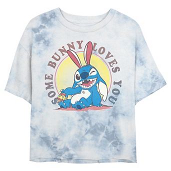 Disney's Lilo & Stitch Some Bunny Loves You Juniors' Cropped Graphic Tee
