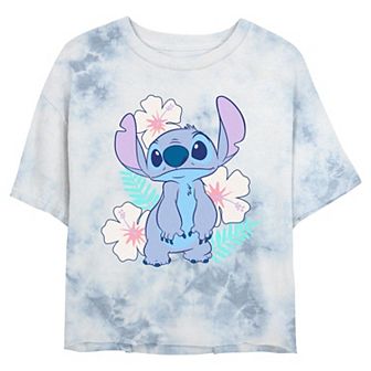 Disney's Lilo & Stitch Tropical Flower Set Juniors' Cropped Graphic Tee