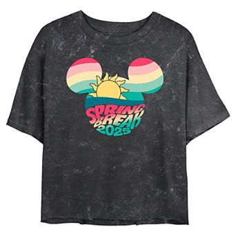 Disney's Mickey Mouse Spring Break 2025 Juniors' Cropped Graphic Tee