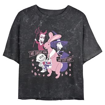 Disney's The Nightmare Before Christmas Easter Bunny Caught Juniors' Cropped Graphic Tee