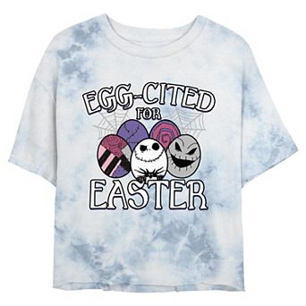 Disney's The Nightmare Before Christmas Egg-cited For Easter Juniors' Cropped Graphic Tee