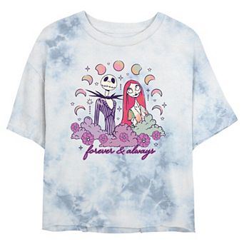Disney's The Nightmare Before Christmas Jack Skellington And Sally Forever & Always Juniors' Cropped Graphic Tee
