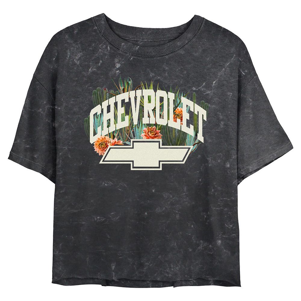 Juniors' Chevrolet Spring Logo Cropped Graphic Tee