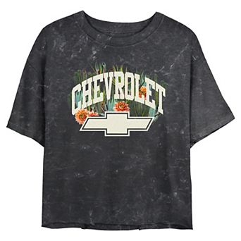 Juniors' Chevrolet Spring Logo Cropped Graphic Tee