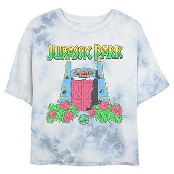 Juniors' Jurassic World Spring Colors Gates Cropped Graphic Tee