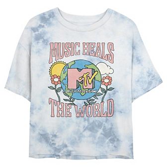 Juniors' MTV Music Heals The World Cropped Graphic Tee