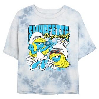 Juniors' Smurfs Smurfette Be Yourself Cropped Graphic Tee