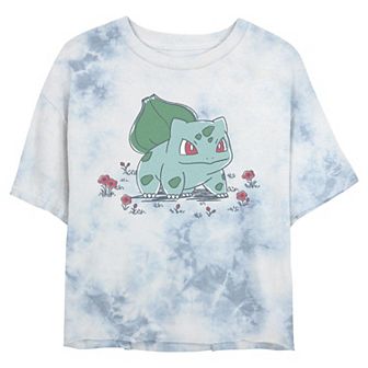 Juniors' Pokemon Bulbasaur Spring Vibes Cropped Graphic Tee