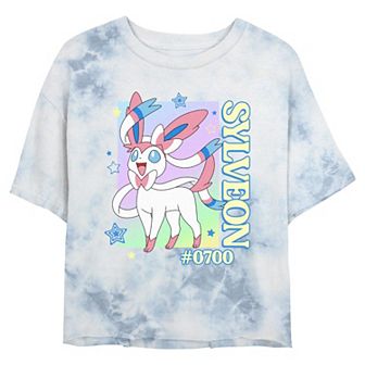 Juniors' Pokemon Sylveon Poster Cropped Graphic Tee