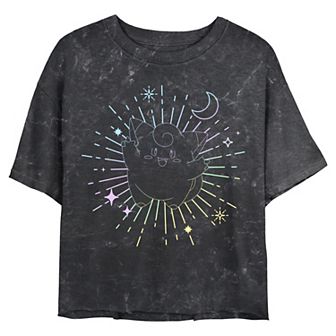 Juniors' Pokemon Clefairy Celestial Cropped Graphic Tee