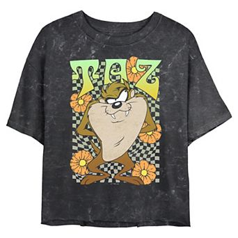 Juniors' Looney Tunes Tazmanian Devil Spring Vibes Cropped Graphic Tee
