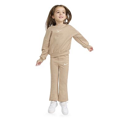 Baby & Toddler Girls Nike Diamond Jacquard Crewneck Sweatshirt & Flared Leggings 2-Piece Set