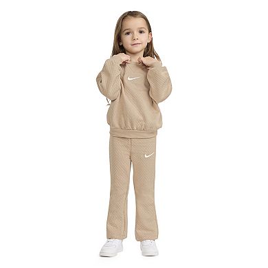 Baby & Toddler Girls Nike Diamond Jacquard Crewneck Sweatshirt & Flared Leggings 2-Piece Set