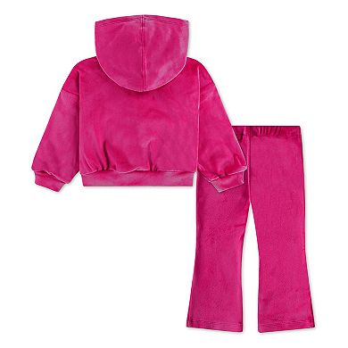 Baby & Toddler Girls Nike Velour Flare Leggings & Zip Up Hoodie 2-Piece Set
