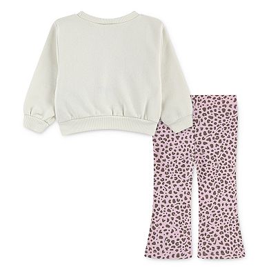 Baby & Toddler Girls Nike Wild Warmth Sweatshirt & All-Over Print Flared Legging 2-Piece Set