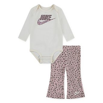 Baby Girls Nike Long Sleeve Bodysuit & Flared Leggings 2 pc Set