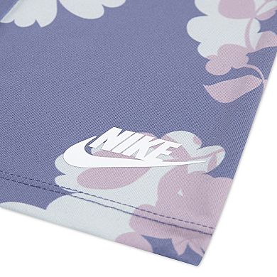 Girls 4-6x Nike Flutter Sleeve Crewneck & Dri-FIT Flared Floral Leggings 2-Piece Set