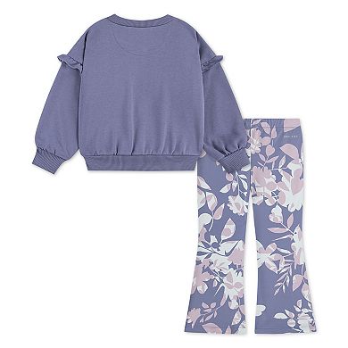 Girls 4-6x Nike Flutter Sleeve Crewneck & Dri-FIT Flared Floral Leggings 2-Piece Set