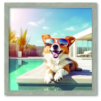 COURTSIDE MARKET By The Pool Framed Canvas Wall Art