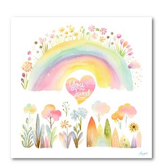 COURTSIDE MARKET Happy Rainbow Framed Canvas Wall Art